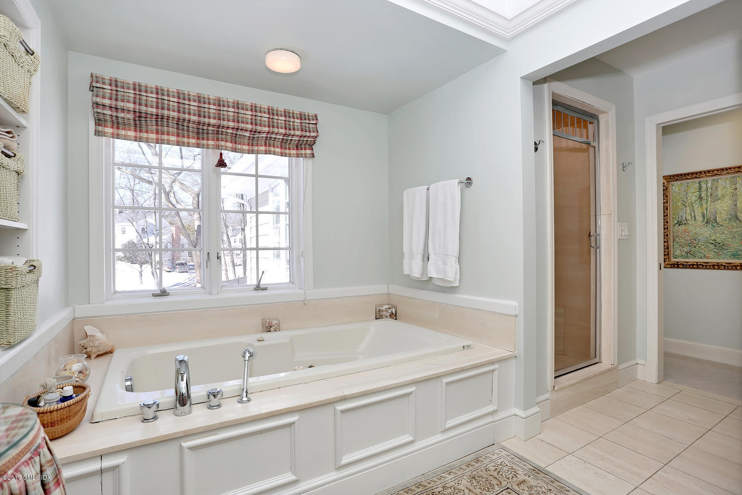 14 Weston Hill Road Riverside, CT 06878 - Photo 7 of 18 a bathroom with sink shower and bathtub