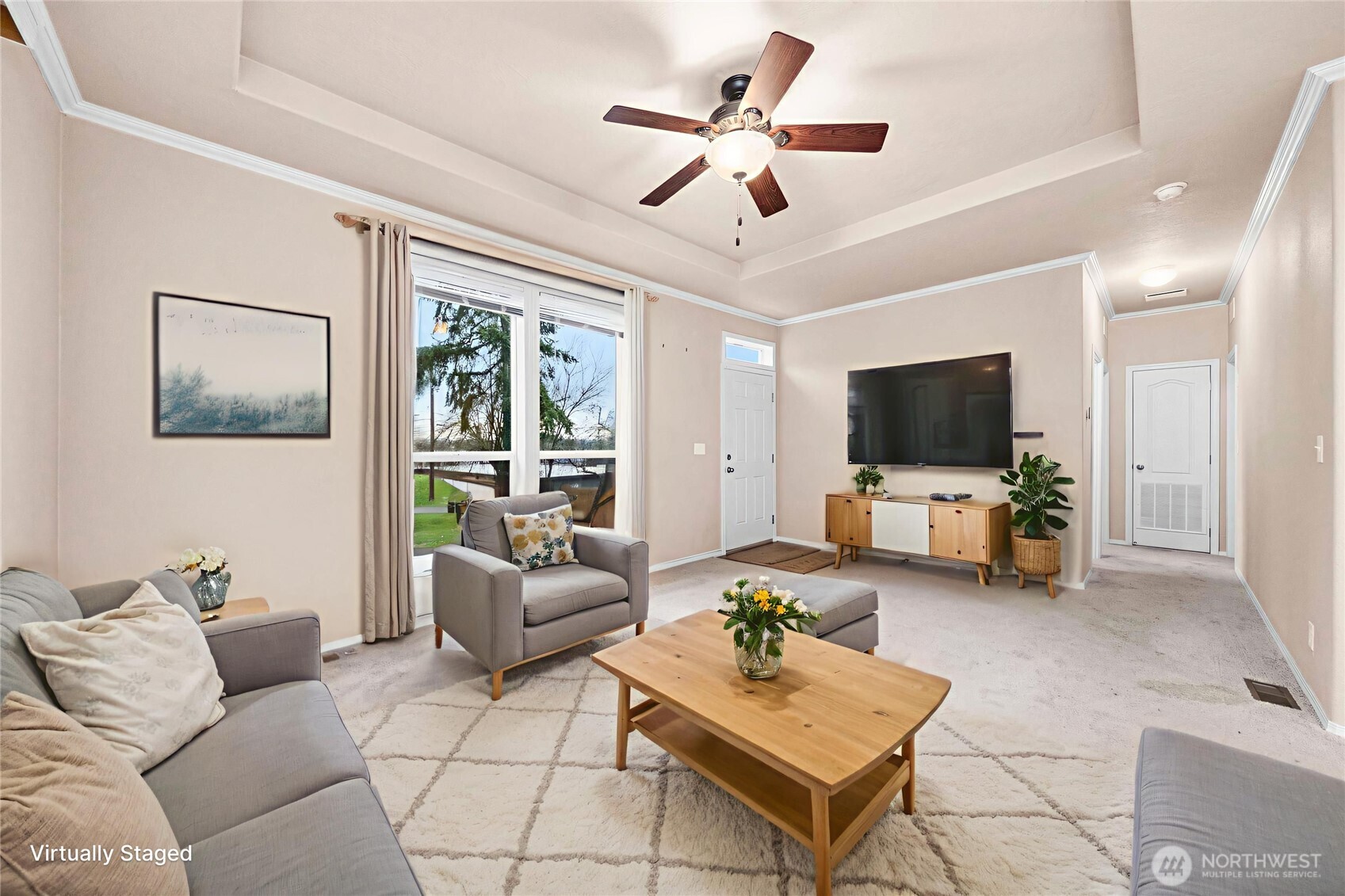 52 Southeast Spring Street Chehalis, WA 98532 - Photo 13 of 40 a living room with furniture and a flat screen tv
