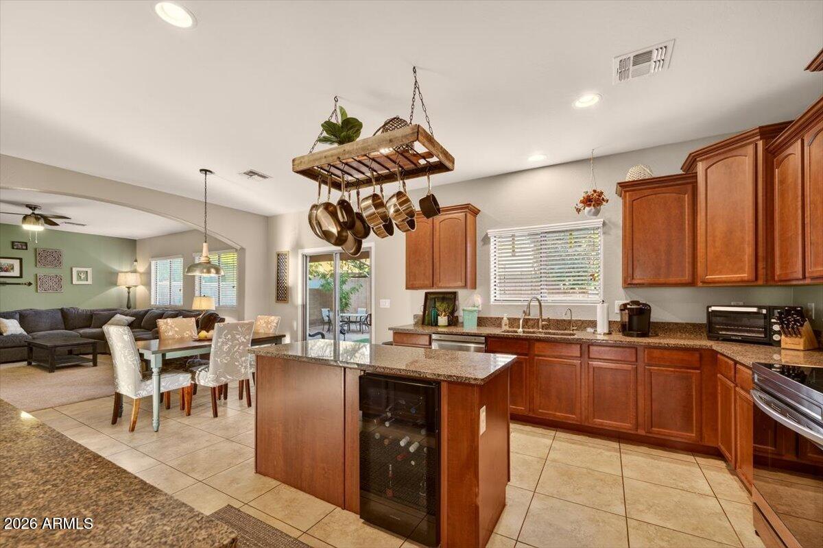 23913 North 23rd Way Phoenix, AZ 85024 - Photo 29 of 55 Kitchen with Wine Fridge Island