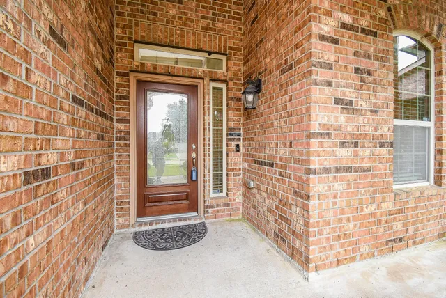a view of a wooden door