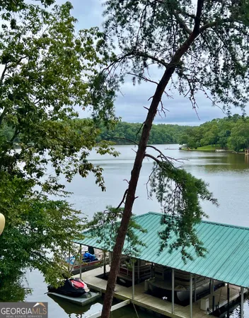 a view of a lake in a garden