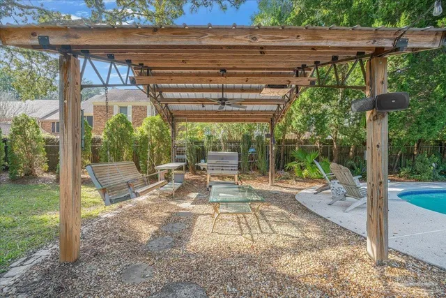 a view of yard with patio