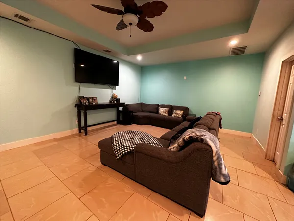 a living room with furniture