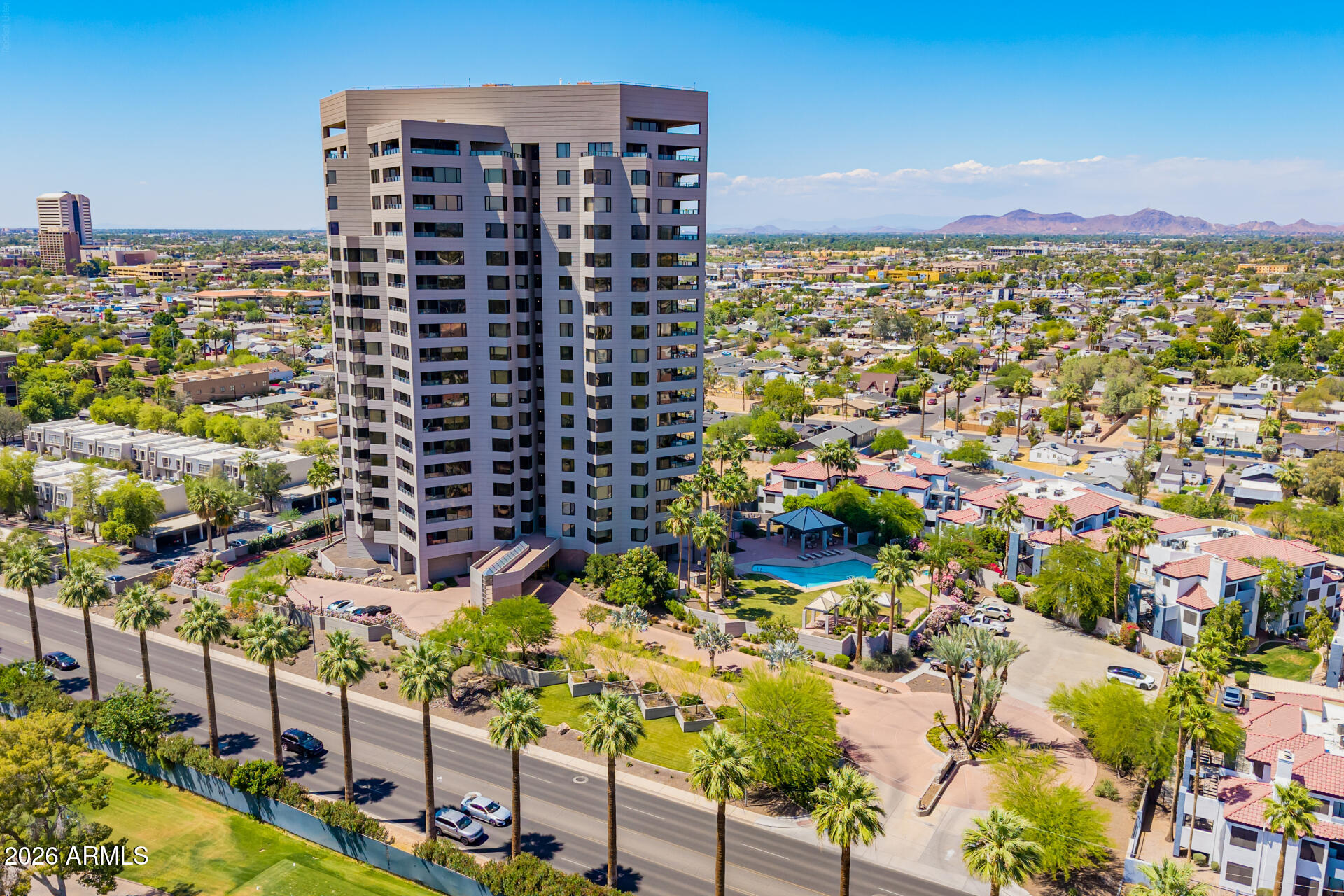 1040 East Osborn Road, Unit 402 Phoenix, AZ 85014 - Photo 80 of 96 a view of a city with tall buildings