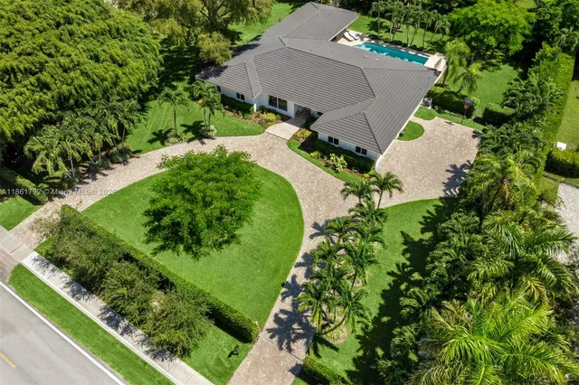 an aerial view of a house