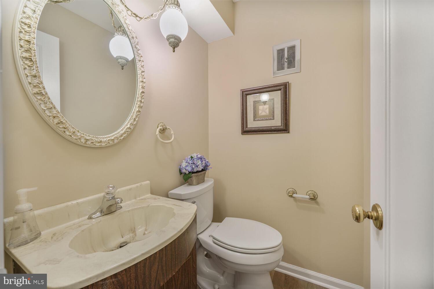 5932 Queenston Street Springfield, VA 22152 - Photo 15 of 47 a bathroom with a sink and mirror with toilet