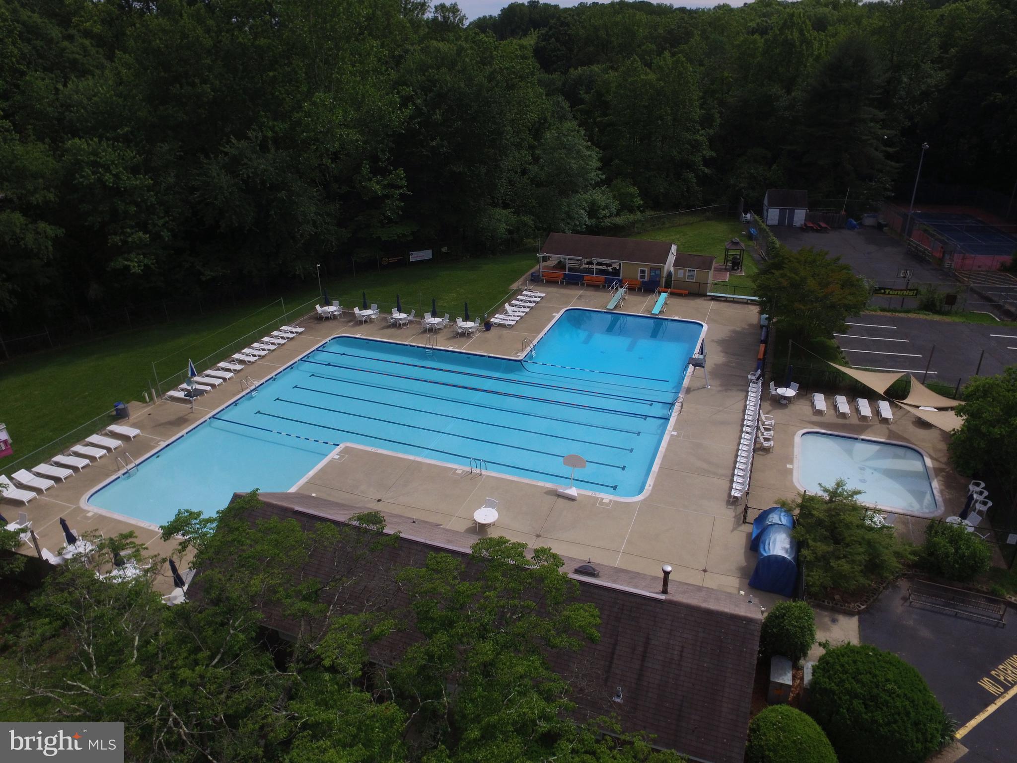 5932 Queenston Street Springfield, VA 22152 - Photo 44 of 47 an aerial view of a house with pool patio outdoor seating and yard