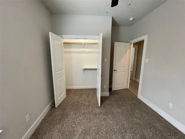 an empty room with closet
