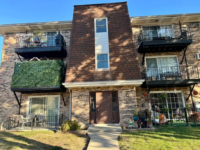 a view of a building with a window and a fireplace