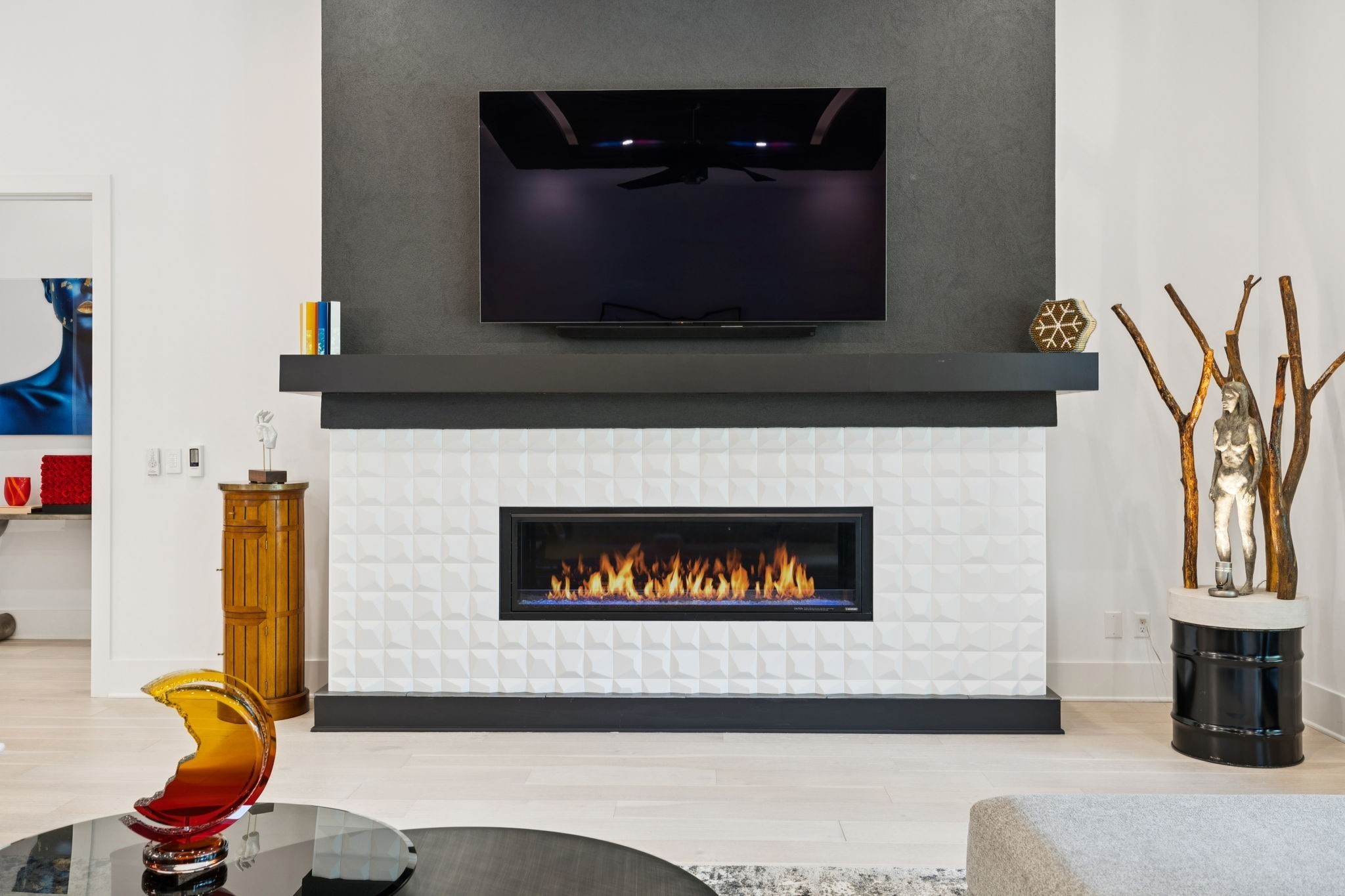 3916 Harding Place Nashville, TN 37215 - Photo 23 of 85 a living room with furniture and a fireplace