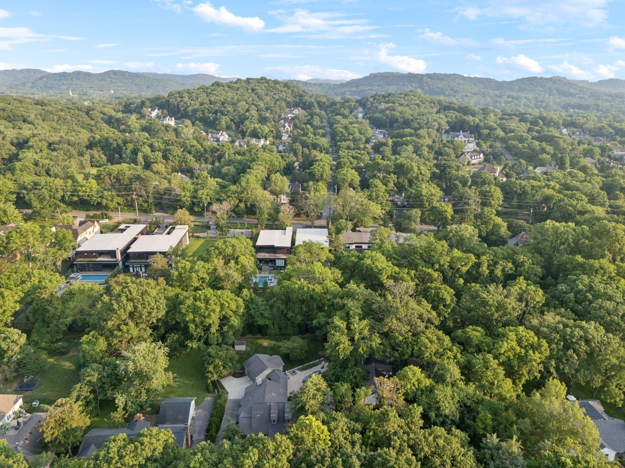 3916 Harding Place Nashville, TN 37215 - Photo 82 of 85 an aerial view of residential house with outdoor space and mountain view
