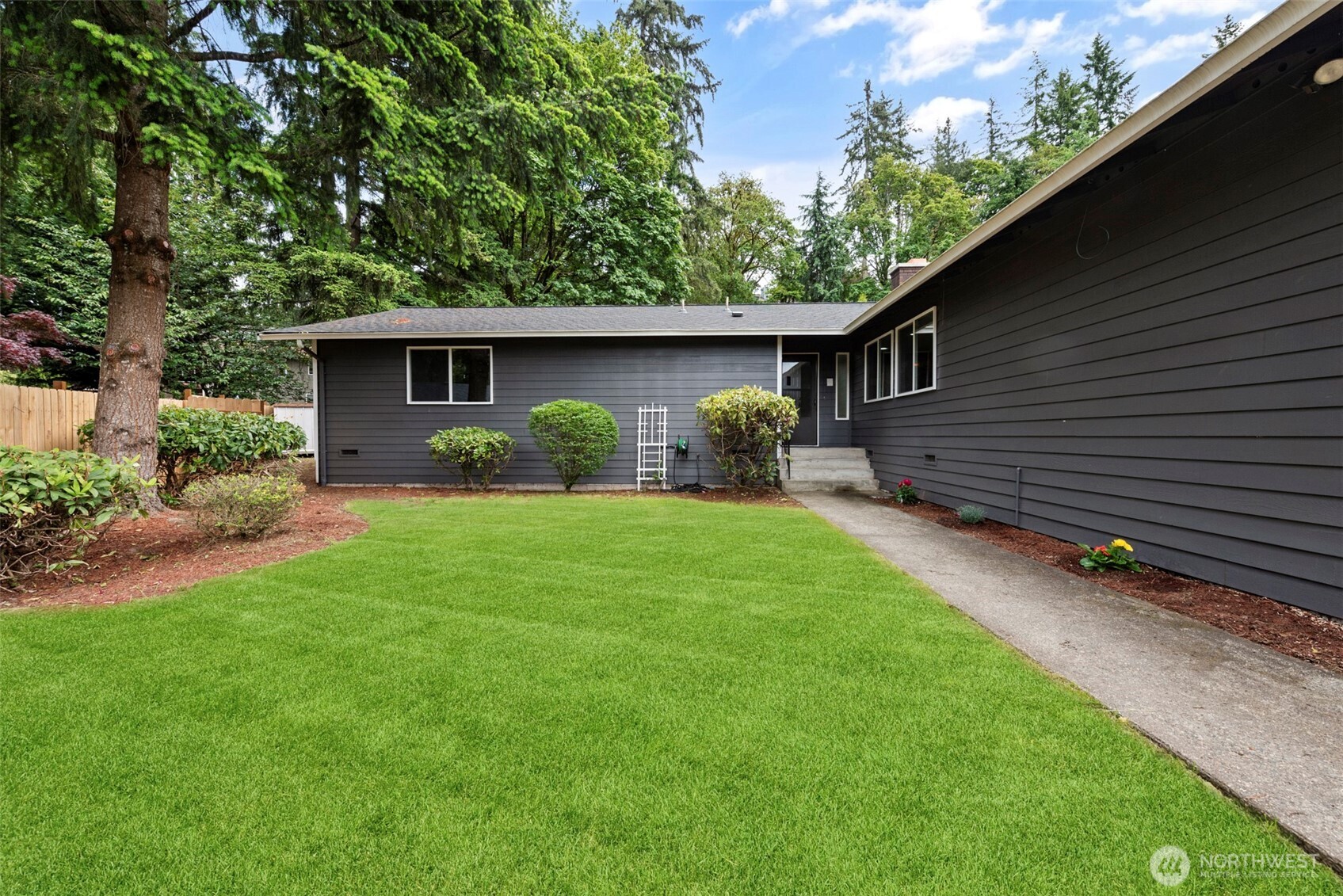 12311 Southeast 96th Place Renton, WA 98056 - Photo 19 of 20 a backyard of a house with plants and large tree