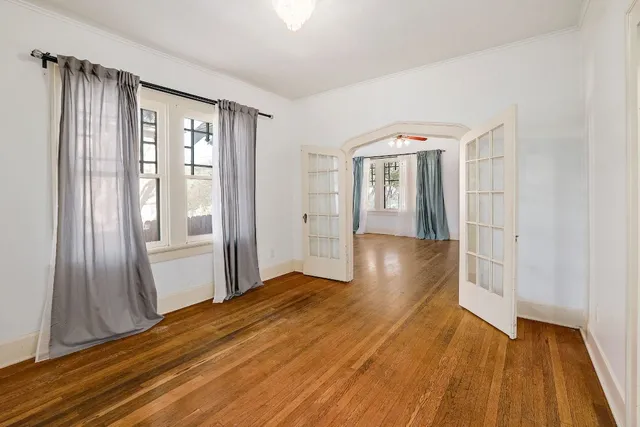 a view of entryway with wooden floor