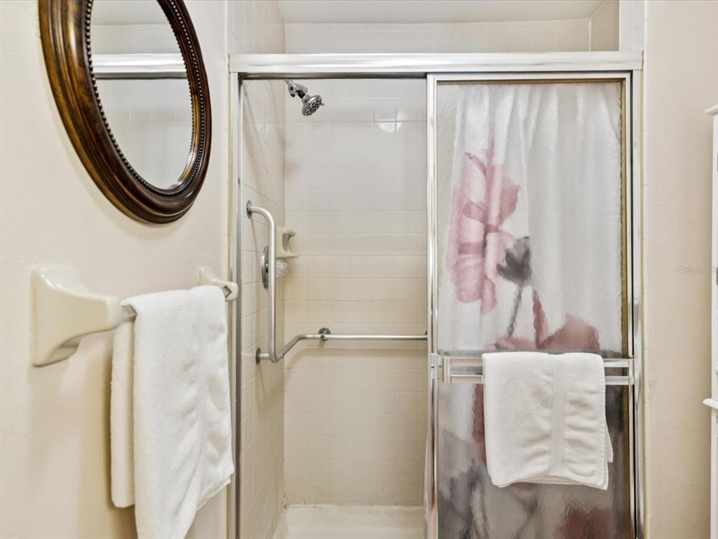 12141 Spartan Way, Unit 202 Hudson, FL 34667 - Photo 28 of 45 a bathroom with a shower and a mirror