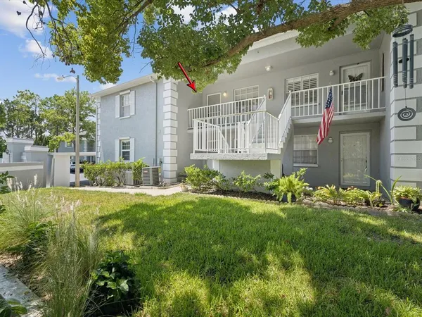 an aerial view of a house