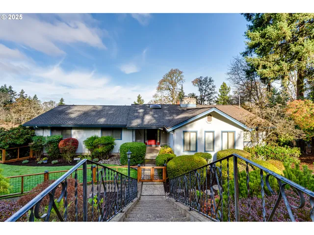 a house view with a garden space