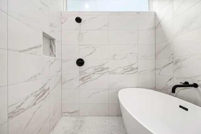 a bathroom with a shower