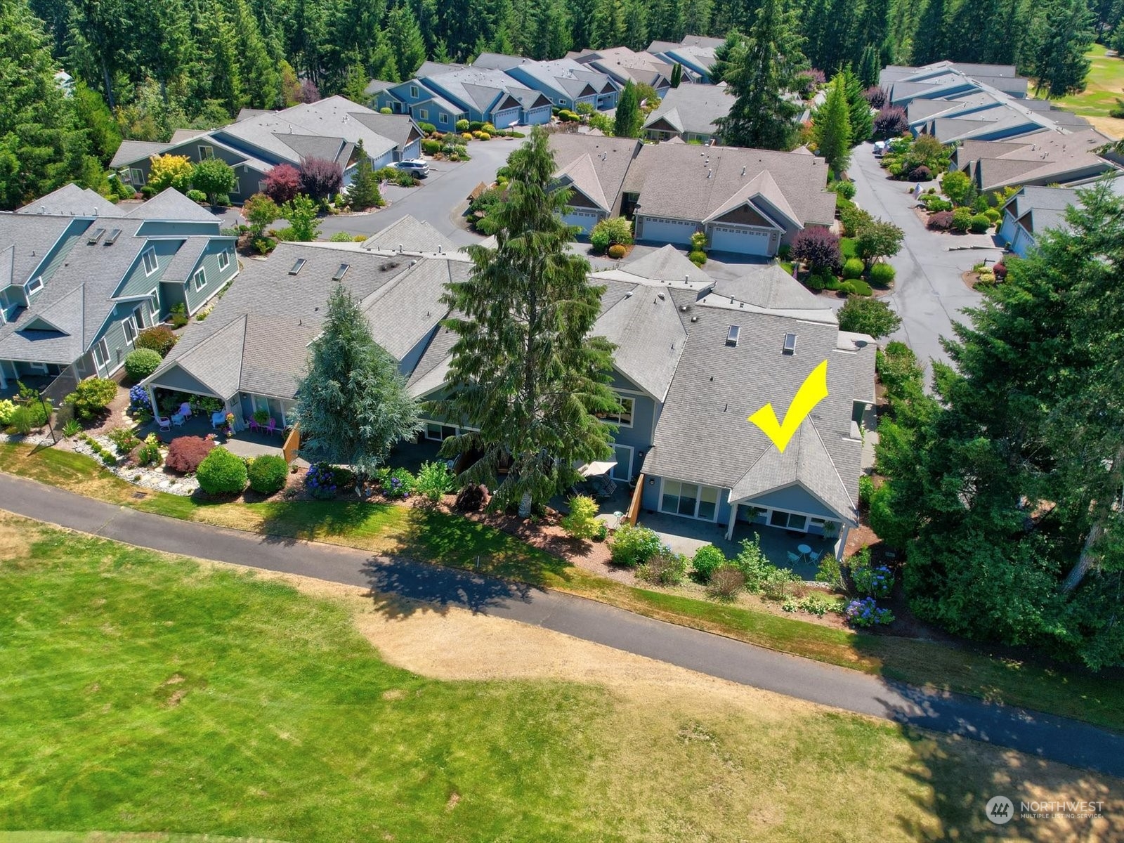 160 East Soderberg Road, Unit C9 Allyn, WA 98524 - Photo 20 of 34 an aerial view of a house with a swimming pool