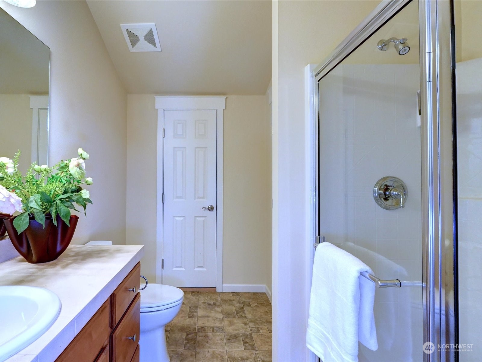 160 East Soderberg Road, Unit C9 Allyn, WA 98524 - Photo 27 of 34 a bathroom with a sink a toilet and shower