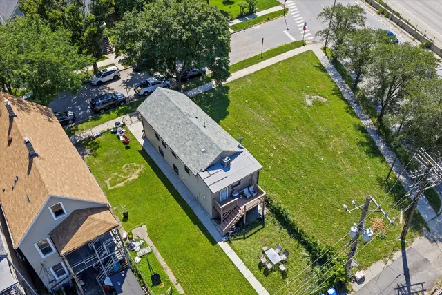 an aerial view of a house