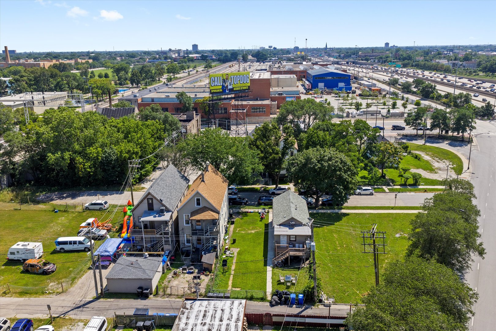 142 West Swann Street Chicago, IL 60609 - Photo 39 of 42 an aerial view of a house with a swimming pool yard and outdoor seating