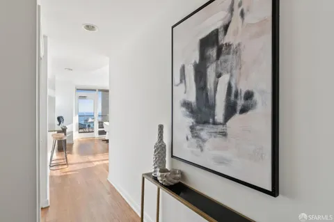 hallway with view of living room