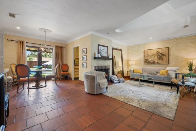 a living room with furniture and a couch