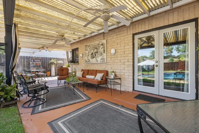 a living room with furniture