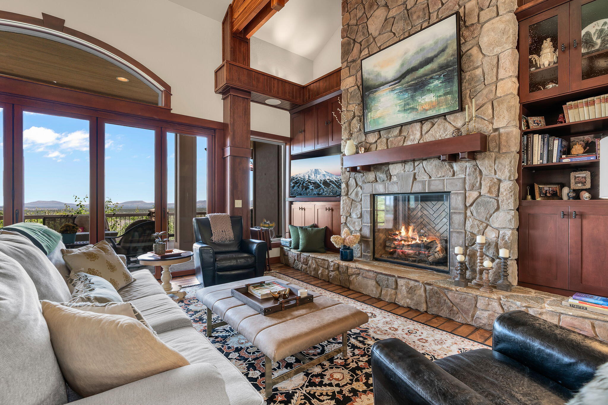 10193 Sundance Ridge Loop Redmond, OR 97756 - Photo 9 of 64 Floor to ceiling stonework and built-ins