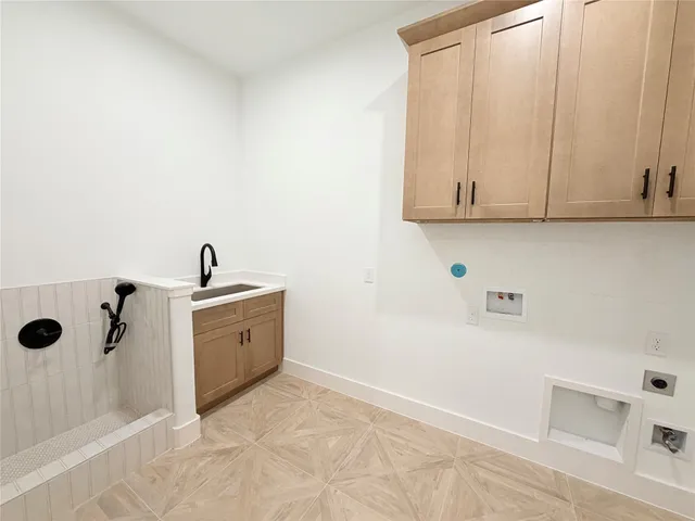 a view of a bathtub in a bathroom