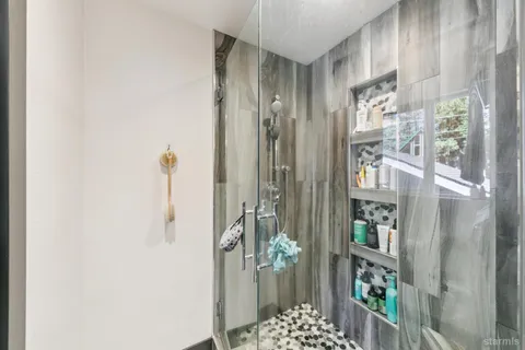 a bathroom with a shower