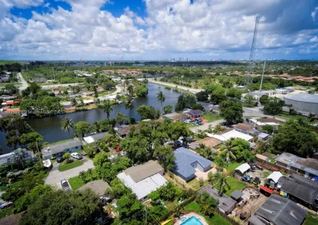 an aerial view of multiple house