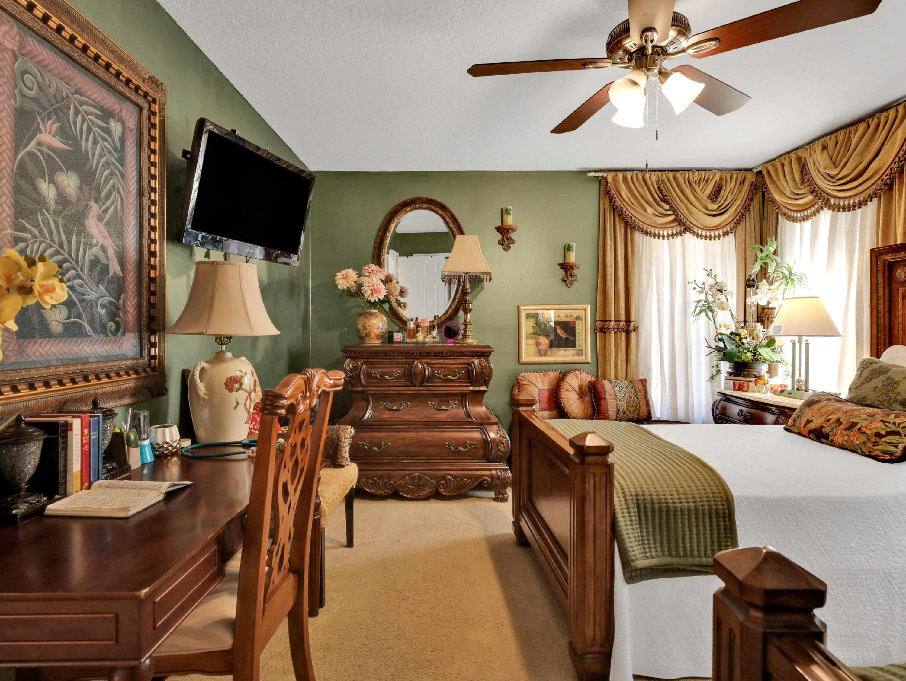 15049 85th Road North The Acreage, FL 33470 - Photo 54 of 60 a bedroom with furniture and a flat screen tv