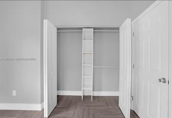 a view of wooden closet