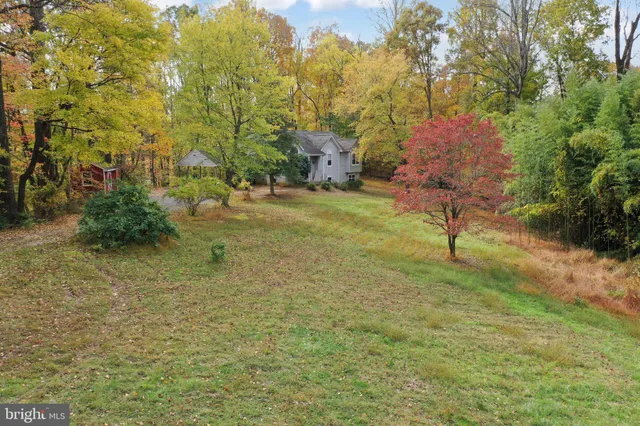 a backyard of a house with lots of green space
