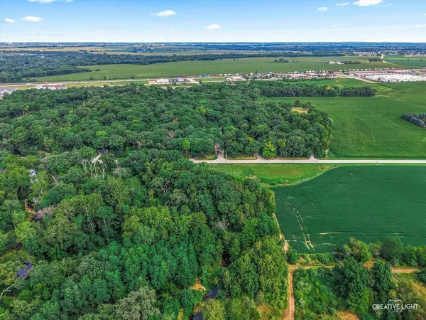 a view of a garden with a lake view
