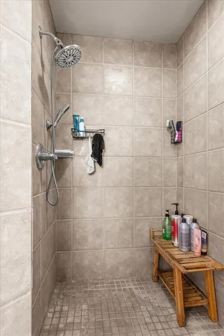 a bathroom with a shower