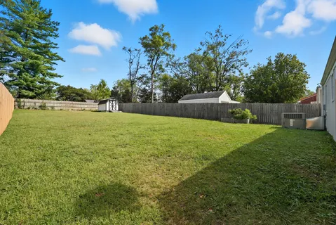 a view of an outdoor space and swimming pool