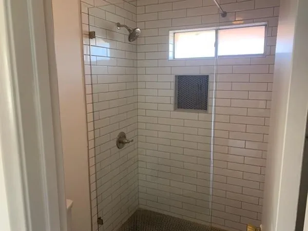 a bathroom with a shower