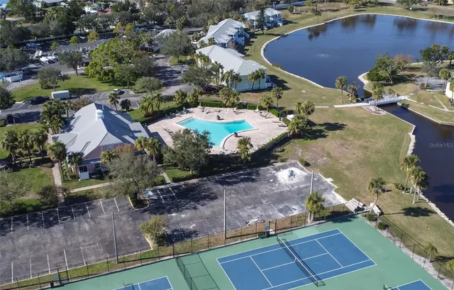 an aerial view of a house