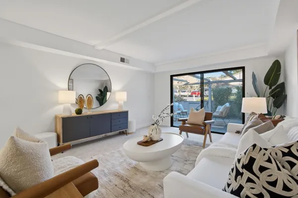 a living room with furniture