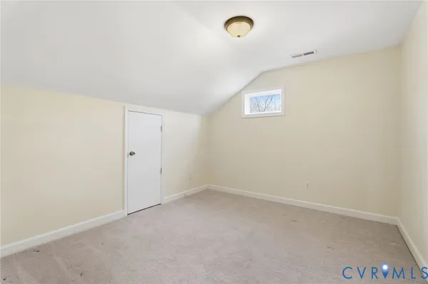 an empty room with a workbench