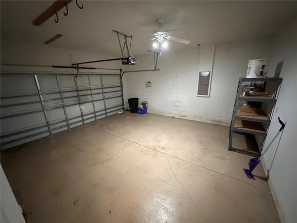a view of a garage room