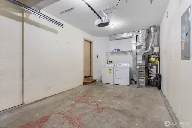 a view of a storage & utility room with a sink
