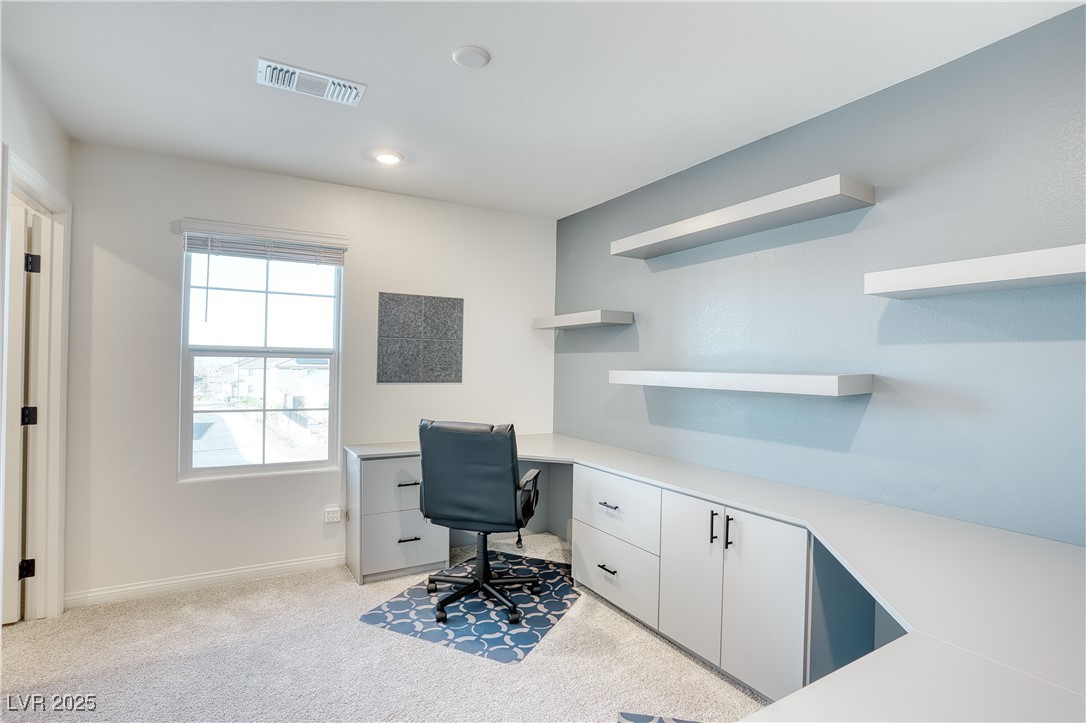 3777 Alla Rocca Avenue Henderson, NV 89044 - Photo 32 of 55 Office area with light colored carpet and built in desk