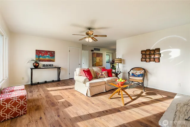 a living room with furniture