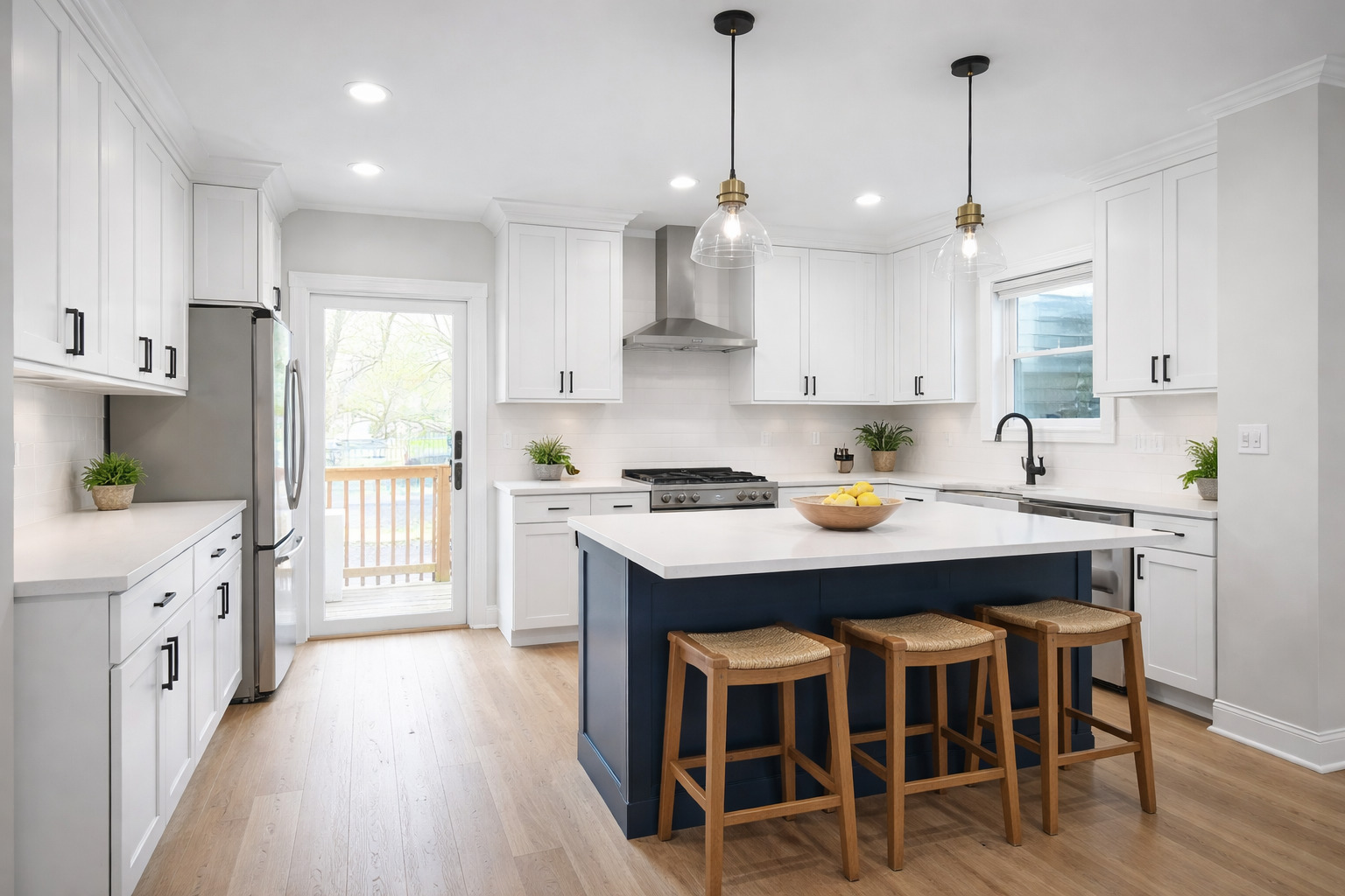 6953 South Elizabeth Street Chicago, IL 60636 - Photo 13 of 20 a kitchen with stainless steel appliances granite countertop a stove a sink a refrigerator and white cabinets with wooden floor