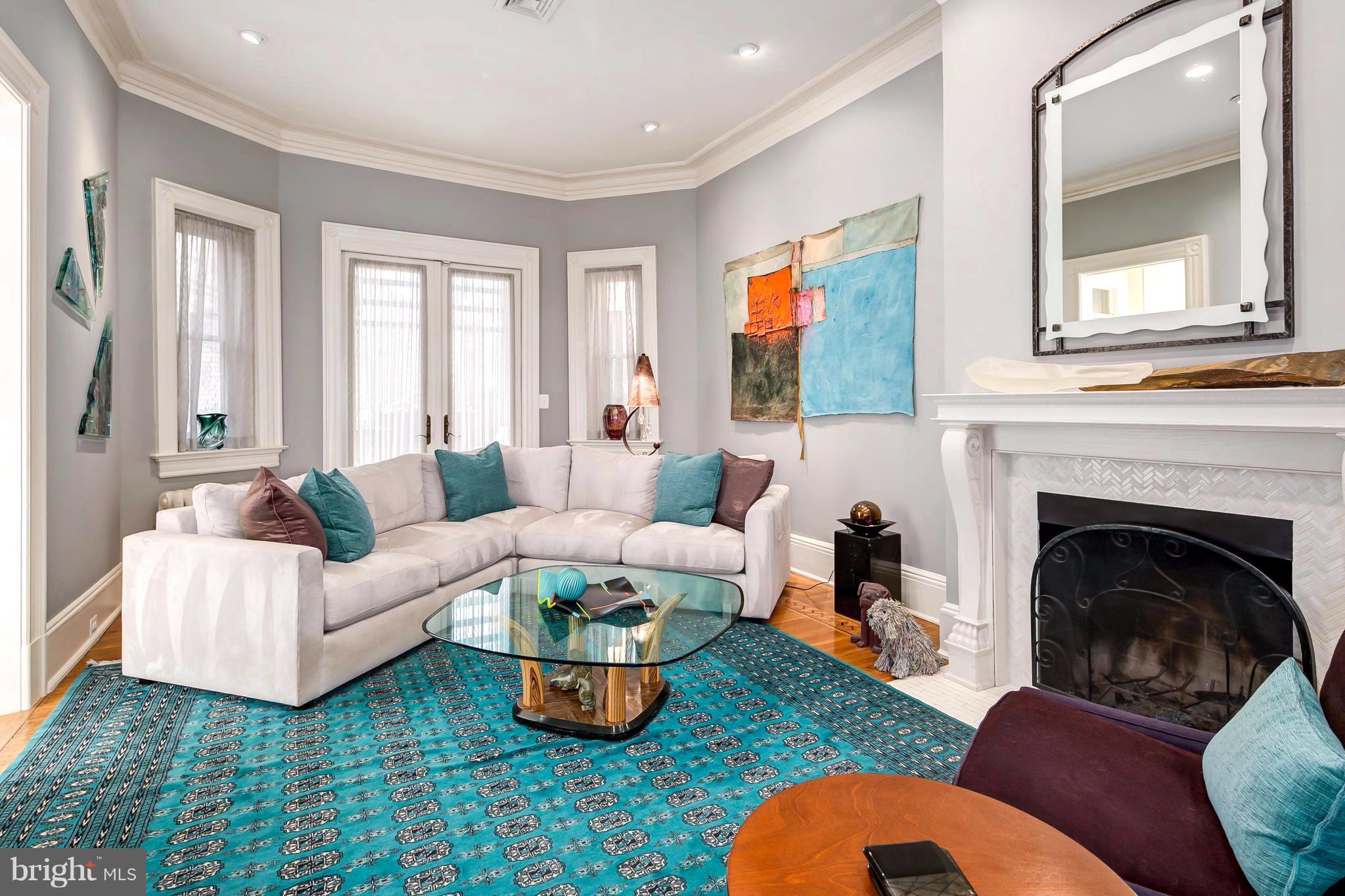 1616 22nd Street Northwest Washington, DC 20008 - Photo 5 of 27 Living Room with wood burning fireplace