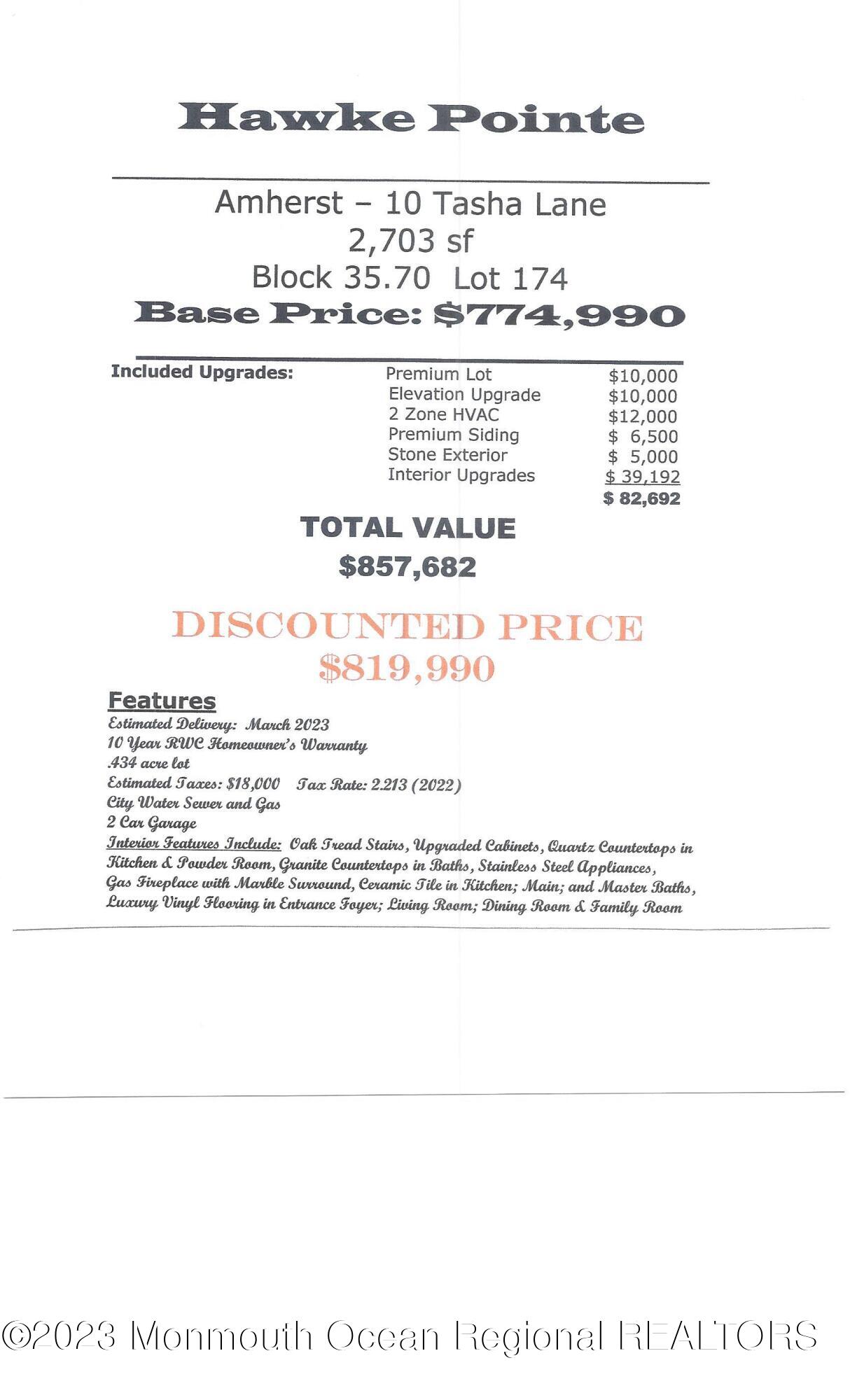 10 Tasha Lane Howell, NJ 07731 - Photo 3 of 8 10 Tasha info sheet (2)