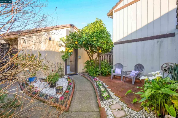 a view of a table and chairs in patio
